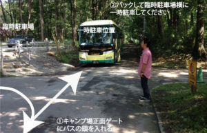 ゲート前駐車