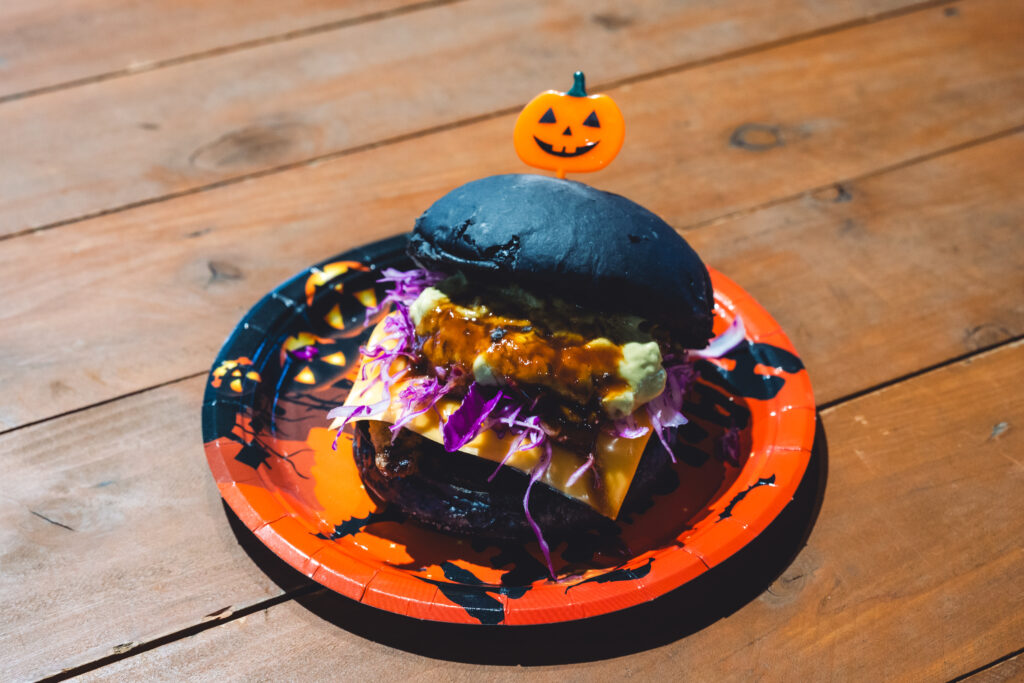 ハロウィンハンバーガー作り